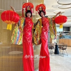 Red Lantern Illuminated Stilt Walkers